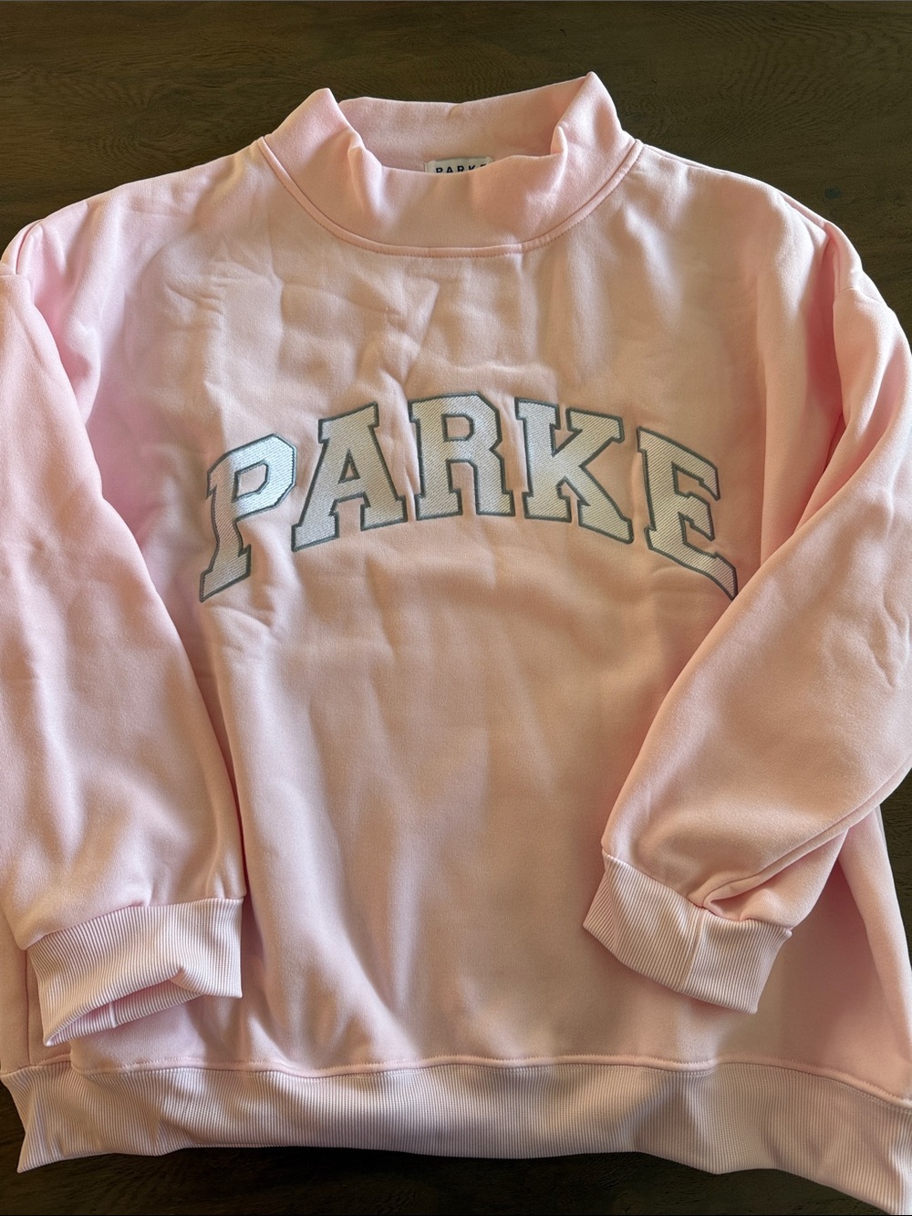 Parke Pastel Pink Crewneck Sweatshirt with Arch Logo